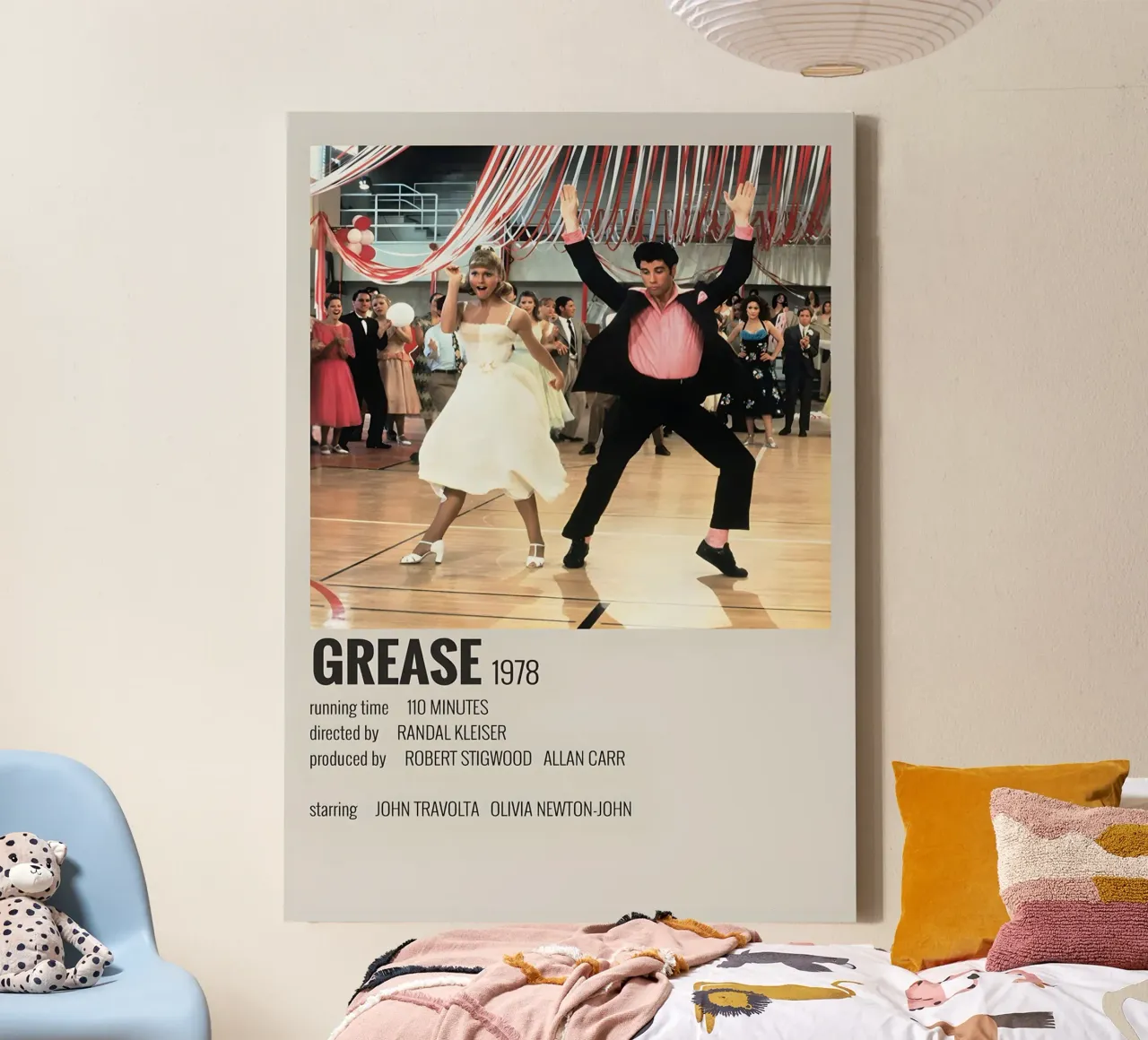 GREASE 1978 canvas met Baklijst van MVFminimalist