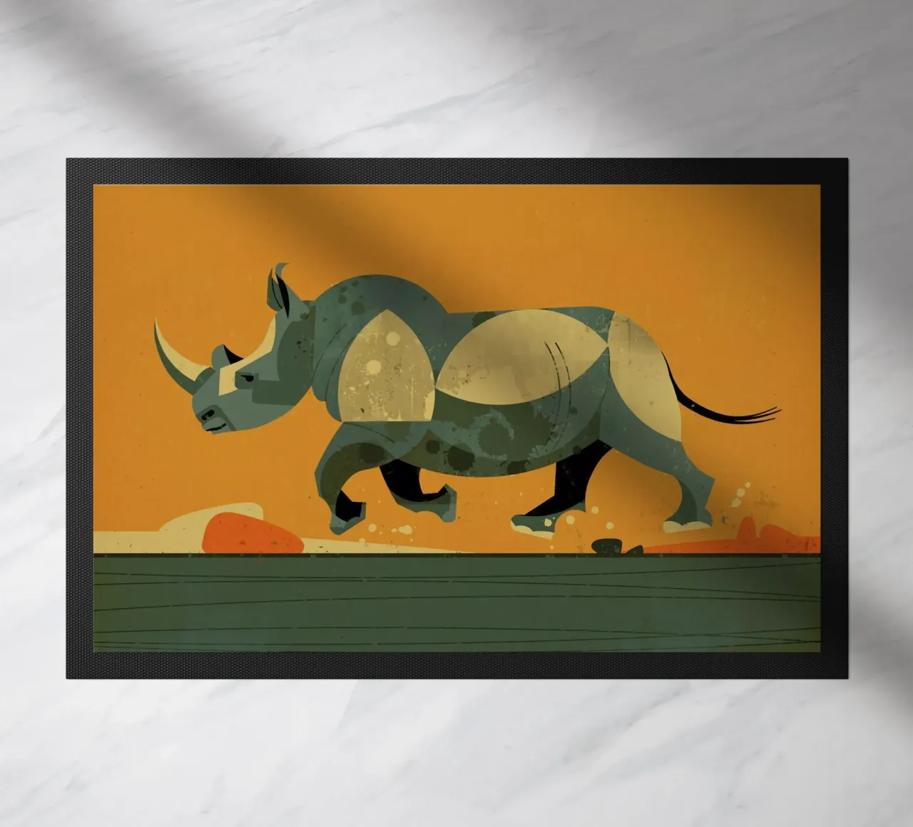 Rhino doormat by Dieter Braun