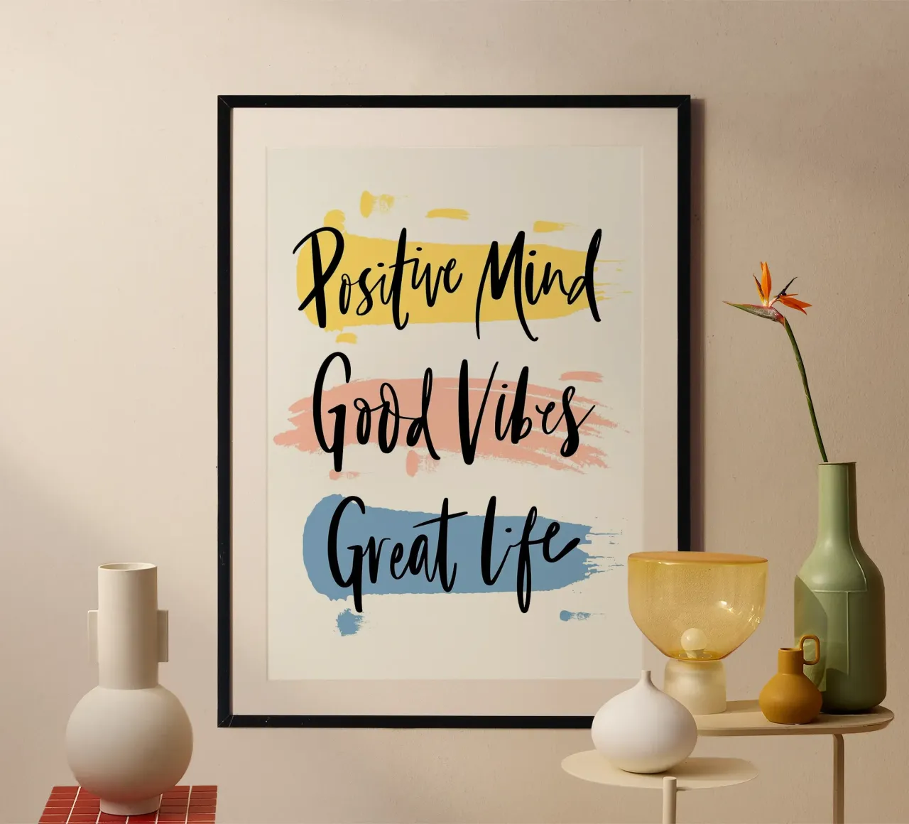 Parole di motivazione poster con telaio in plastica da Brandi N Huskey