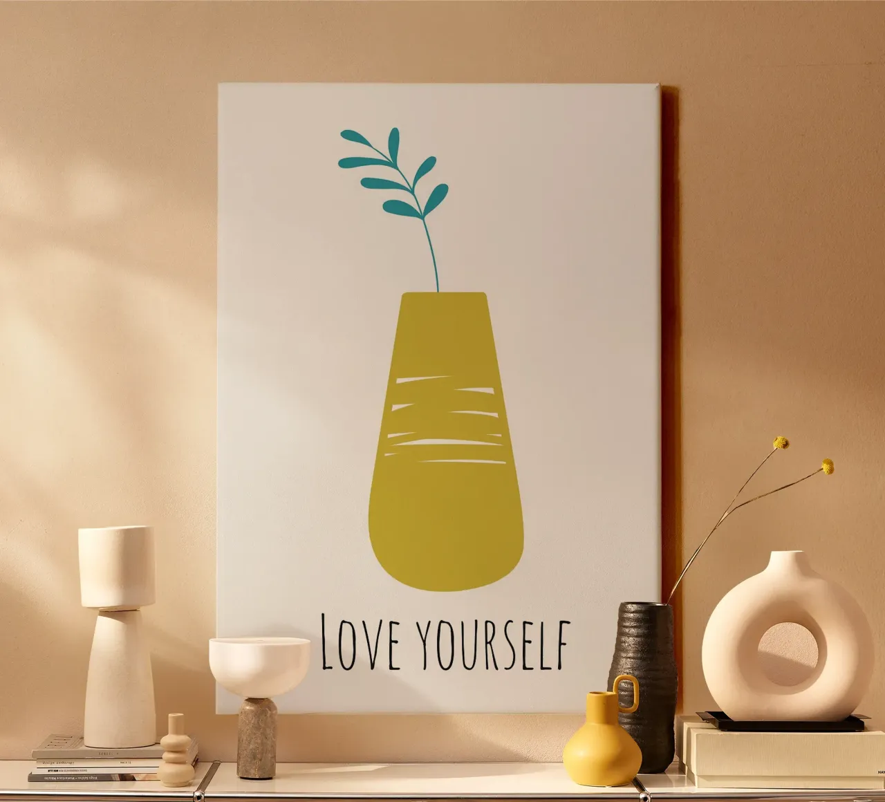 Hygge gezellige poster canvas met Baklijst van Brandi N Huskey