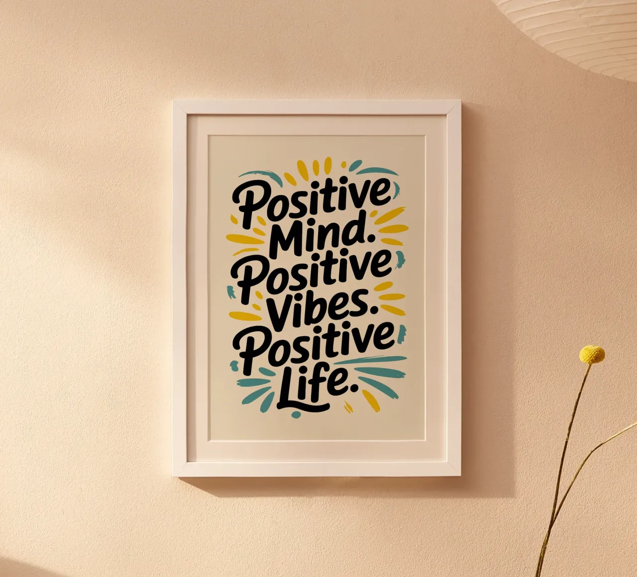 Mente positiva, vibrazioni positive poster con telaio in alluminio da Brandi N Huskey