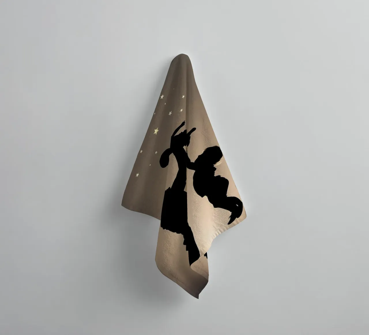Father hold child while sibling reaches up towards the stars towel by DesignDoodle