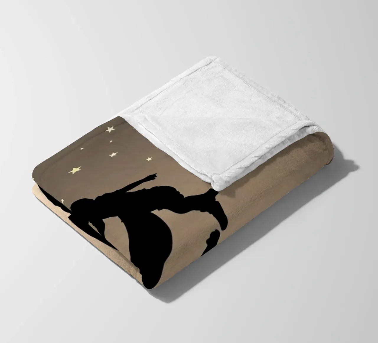 Father hold child while sibling reaches up towards the stars fleece blanket by DesignDoodle