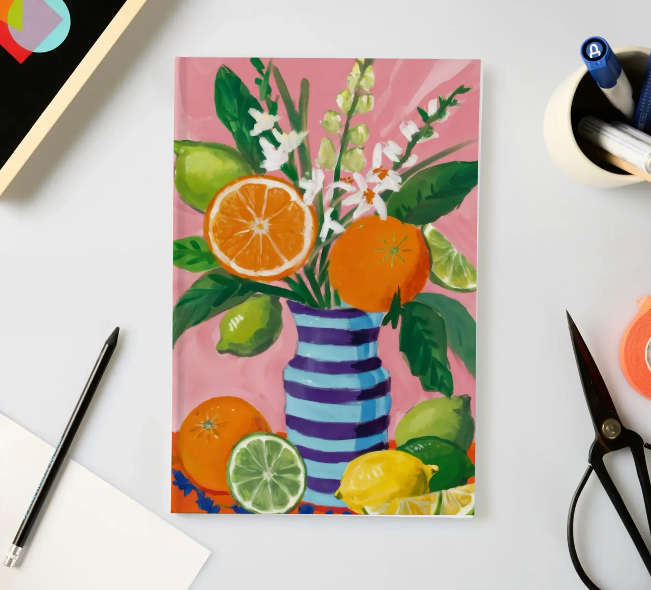 Citrus Asparagus Stripe notebook by Tiga Bersama