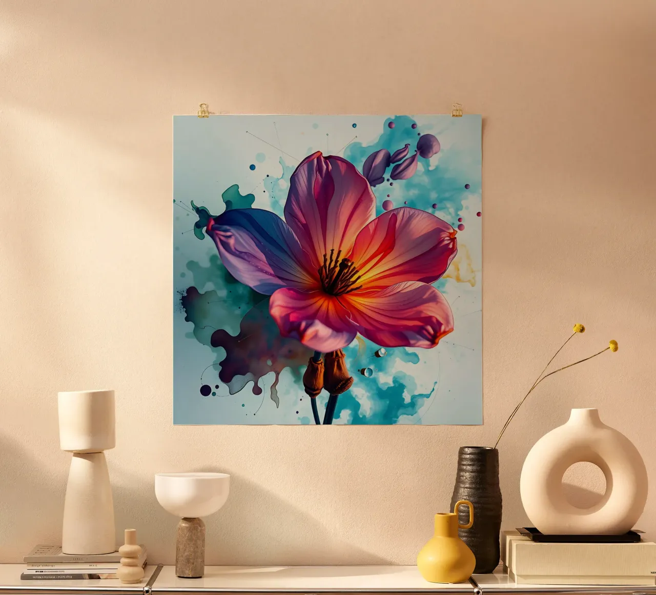 Blume_6 poster con telaio in alluminio da Farb- und Blütenzauber by LK