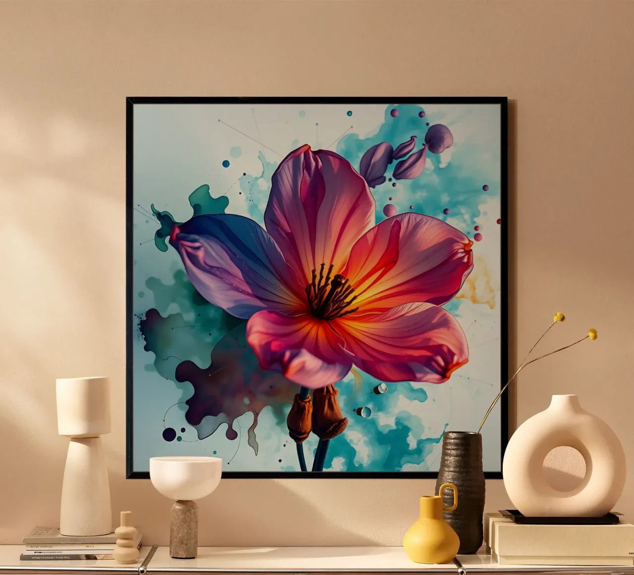 Blume_6 poster con telaio in alluminio da Farb- und Blütenzauber by LK