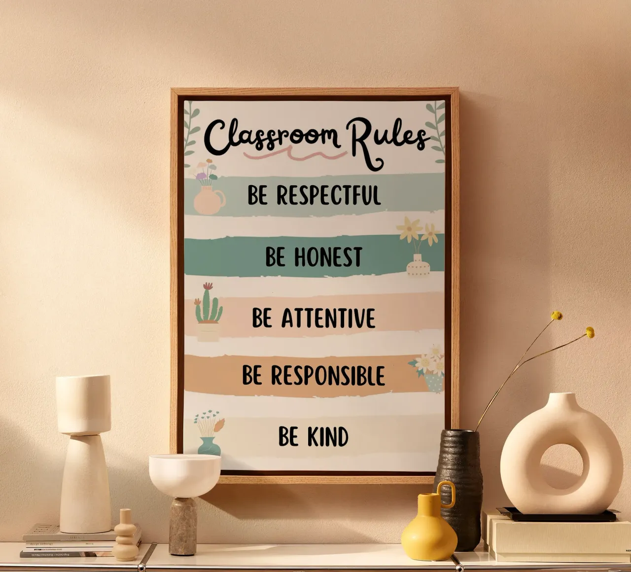 classroom rules canvas with Floater frame by Brandi N Huskey