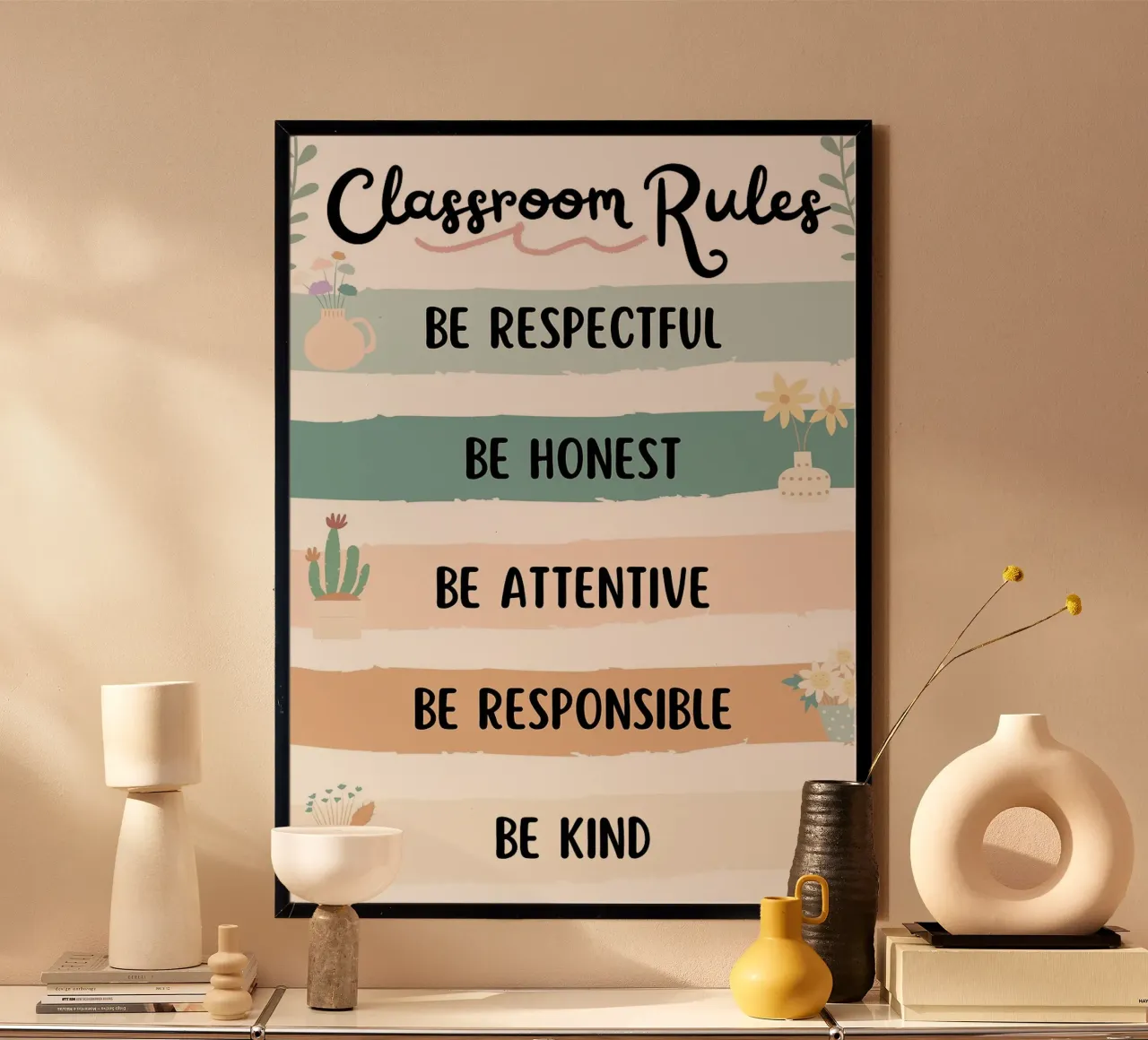 regole della classe poster con telaio in legno da Brandi N Huskey