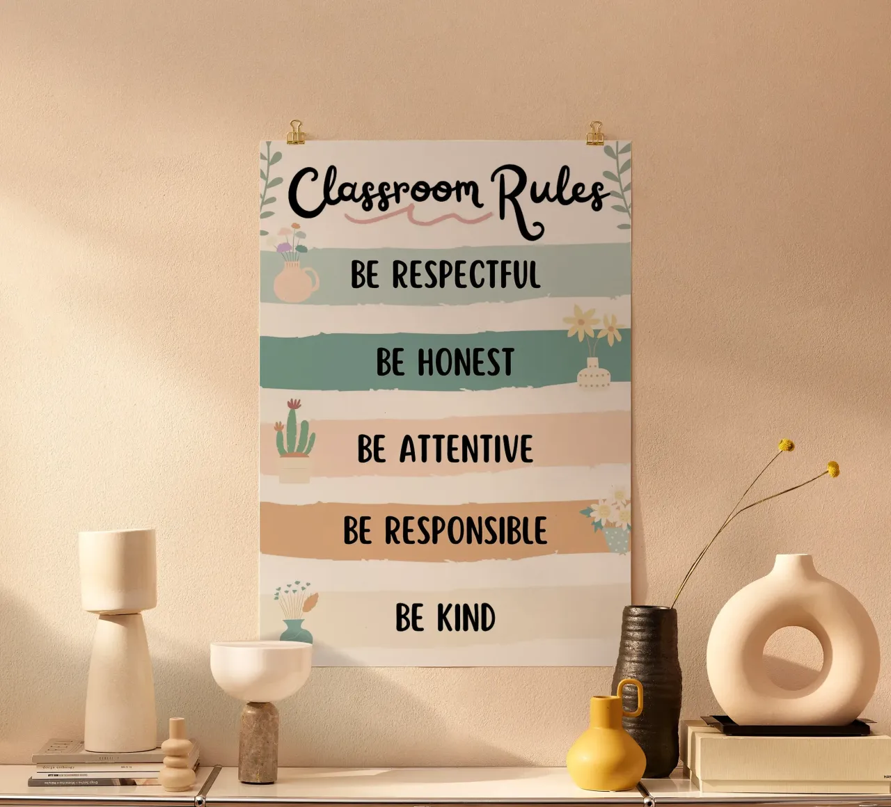 regole della classe poster con telaio in legno da Brandi N Huskey