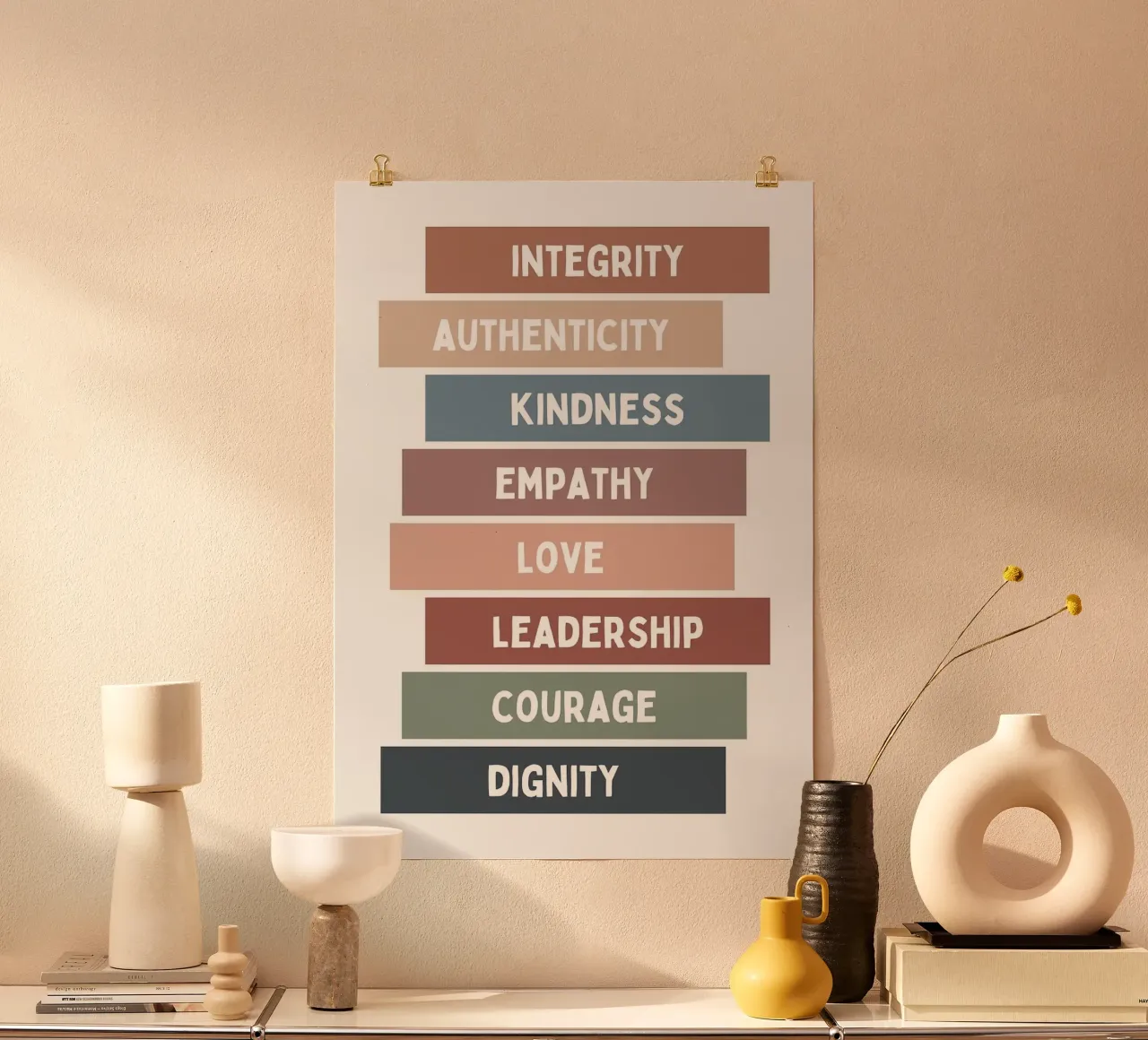 Integrità Autenticità poster con telaio in alluminio da Brandi N Huskey