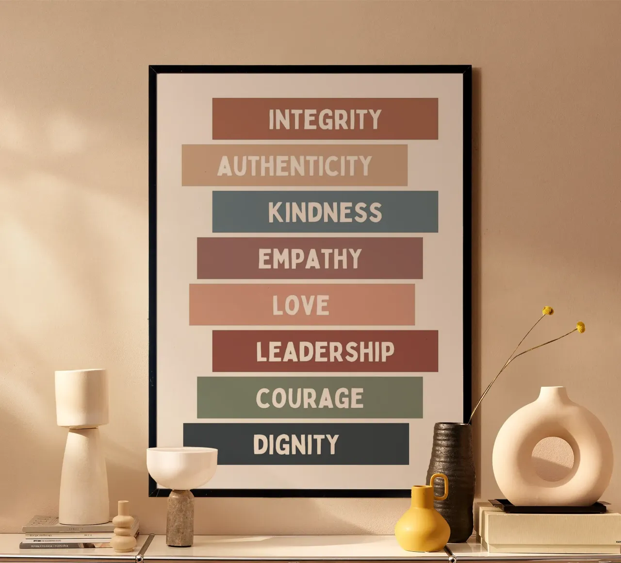 Integrità Autenticità poster con telaio in alluminio da Brandi N Huskey