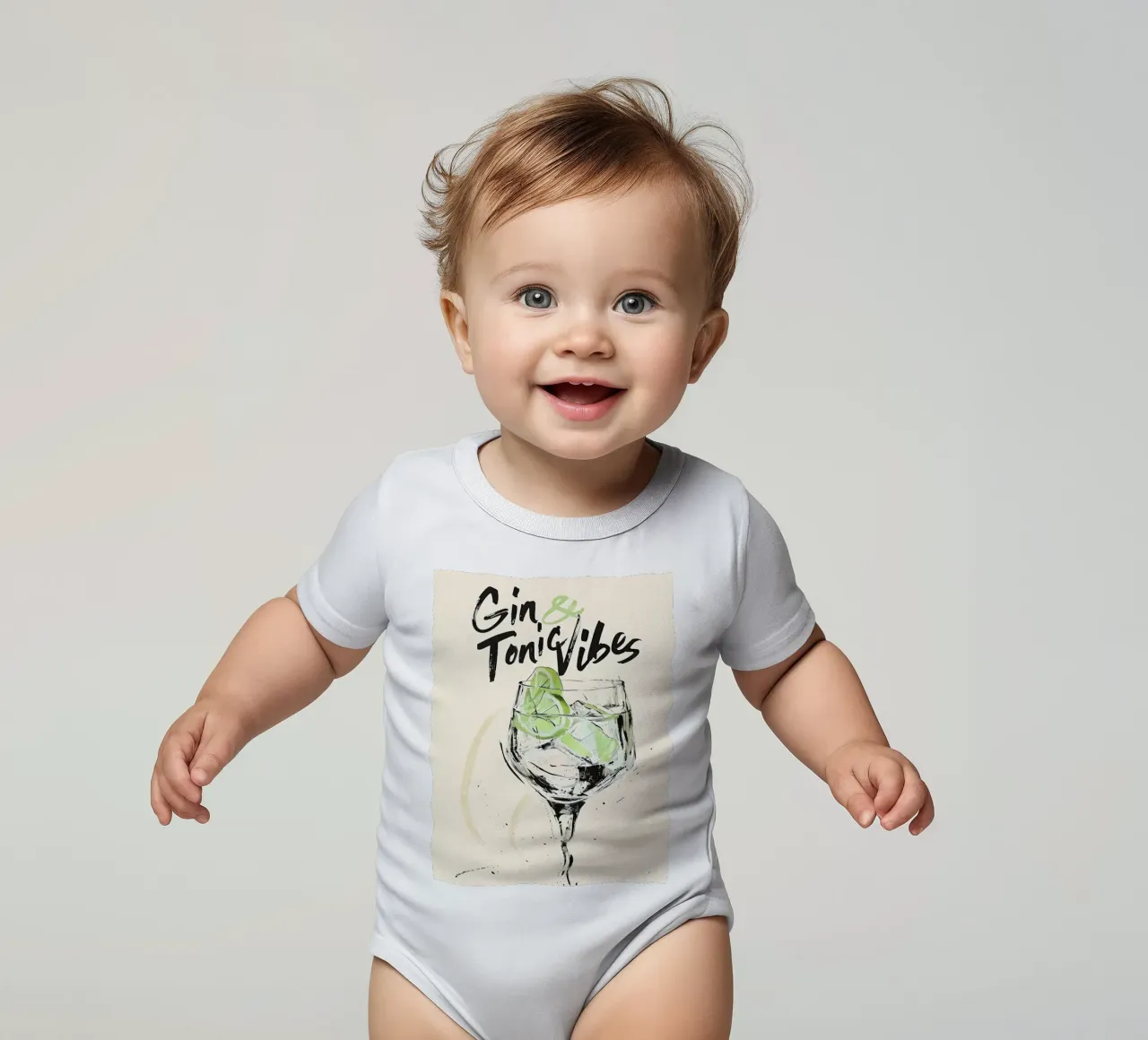 Gin en tonic vibes babyrompertje korte mouwen van 🥝 KIWI STORE