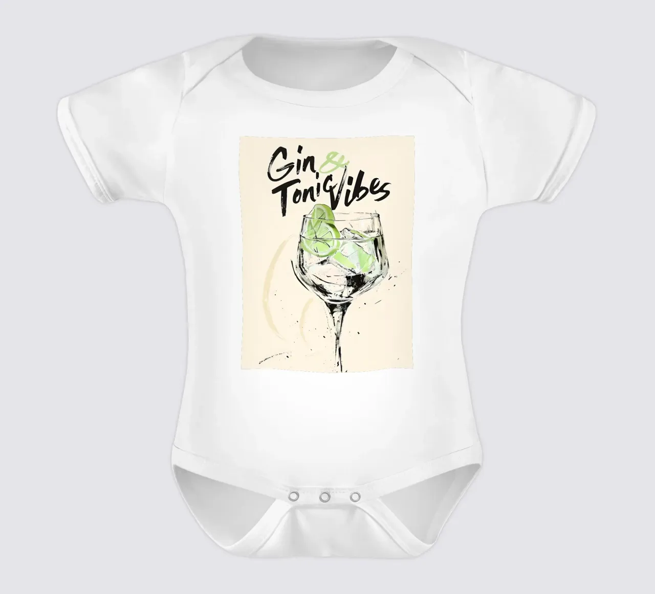 Gin en tonic vibes babyrompertje korte mouwen van 🥝 KIWI STORE