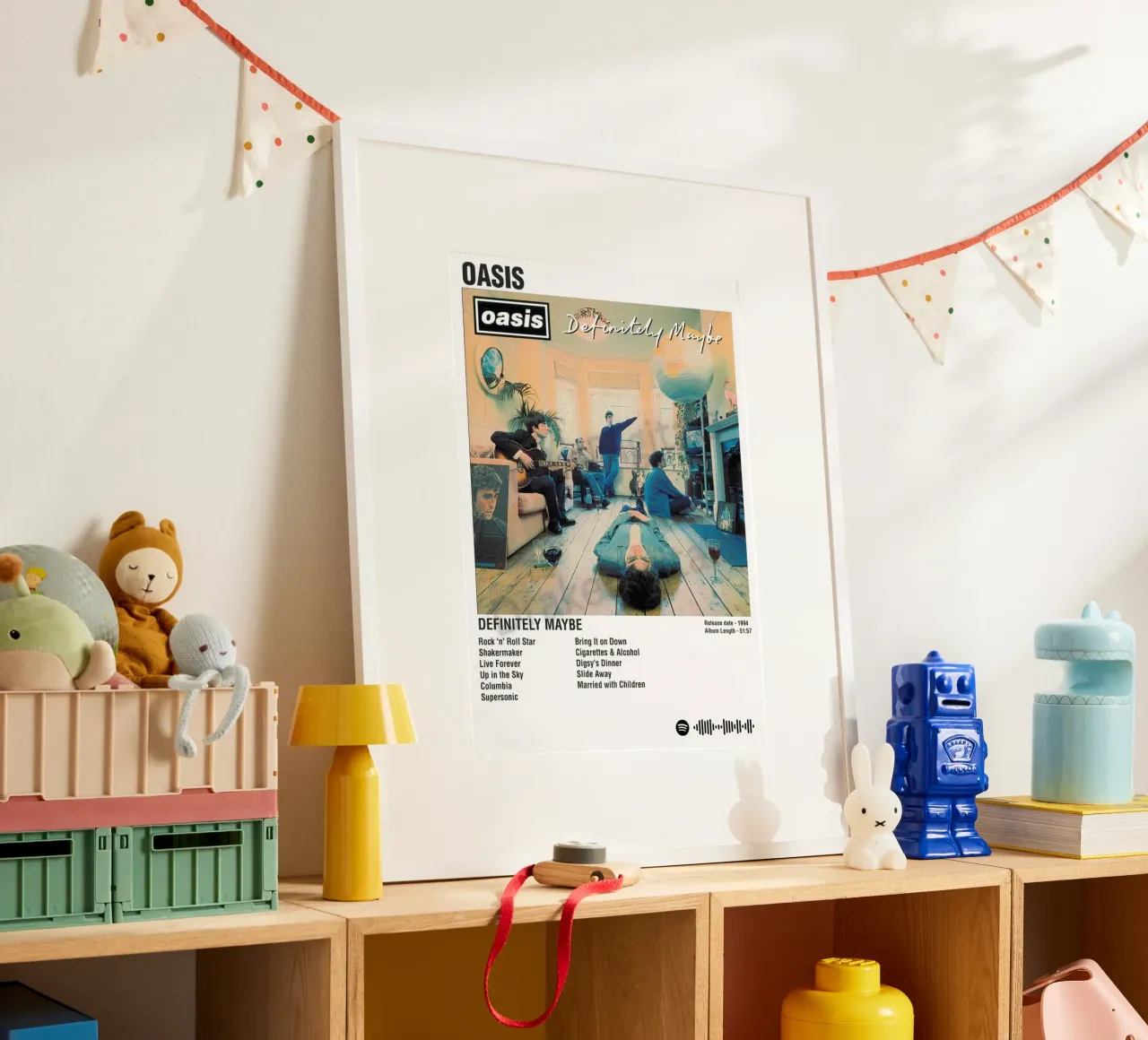 Echoënde woorden over het podium poster met houten frame van volth