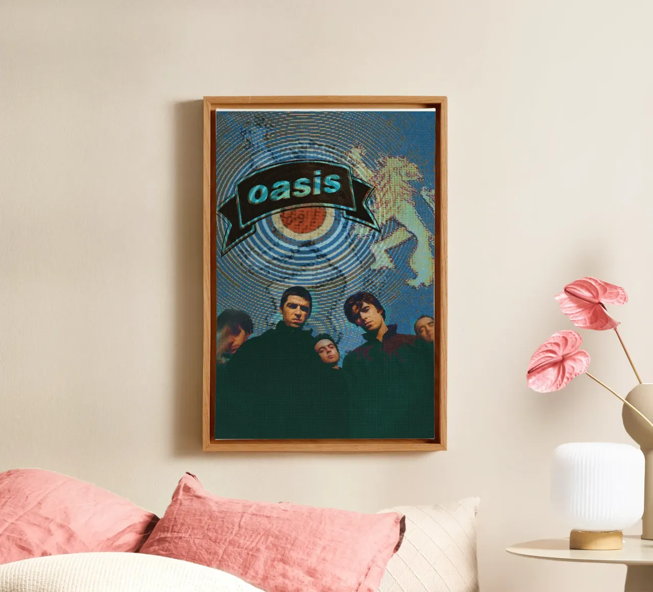 Muur van geluid vanavond canvas met Baklijst van volth