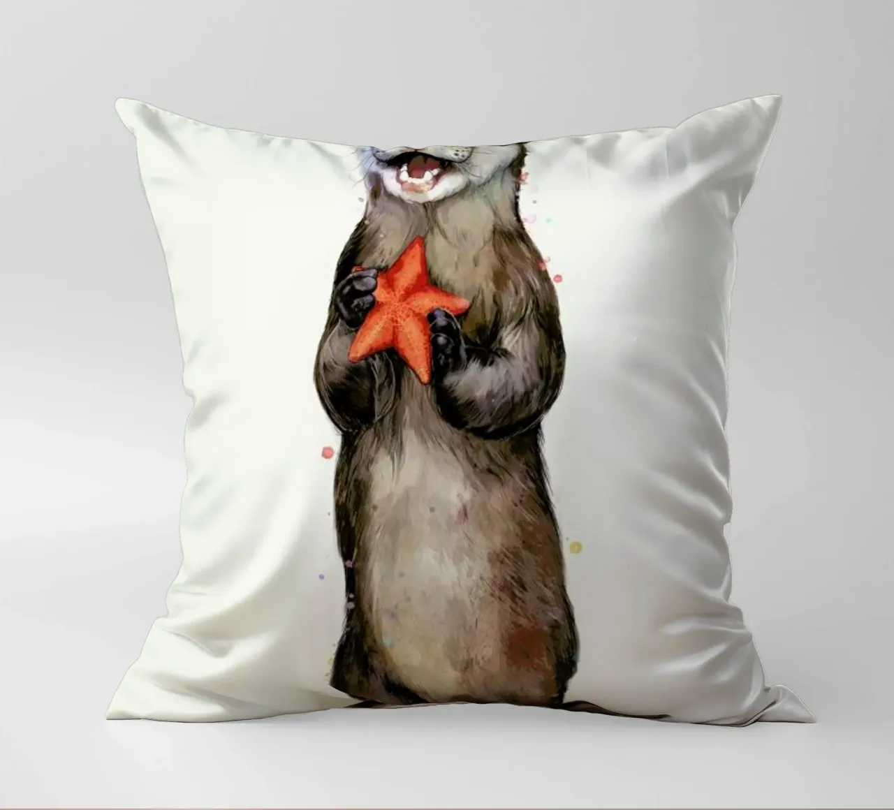 Otterly Delighted Otter cuscino da Laura Graves