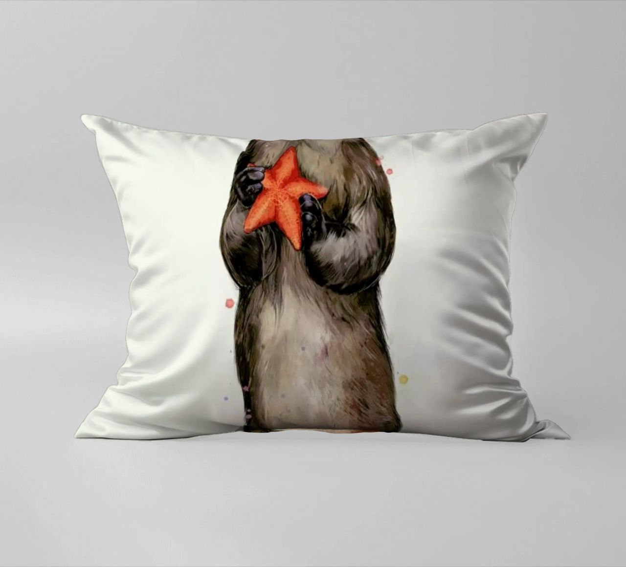 Otterly Delighted Otter cuscino da Laura Graves