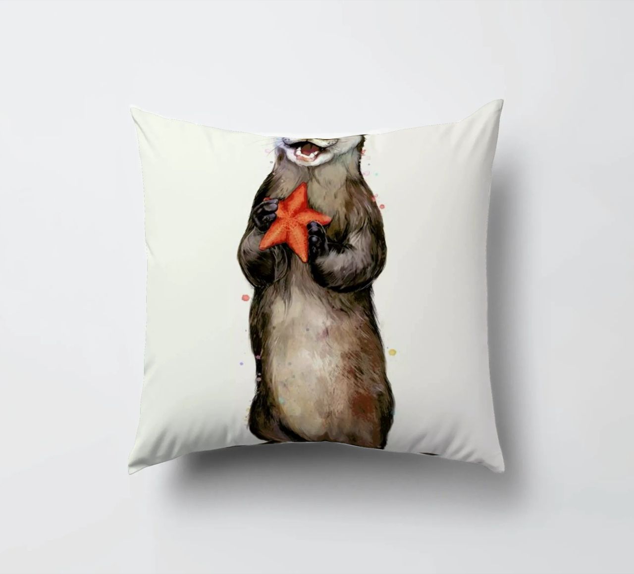 Otterly Delighted Otter cuscino da Laura Graves