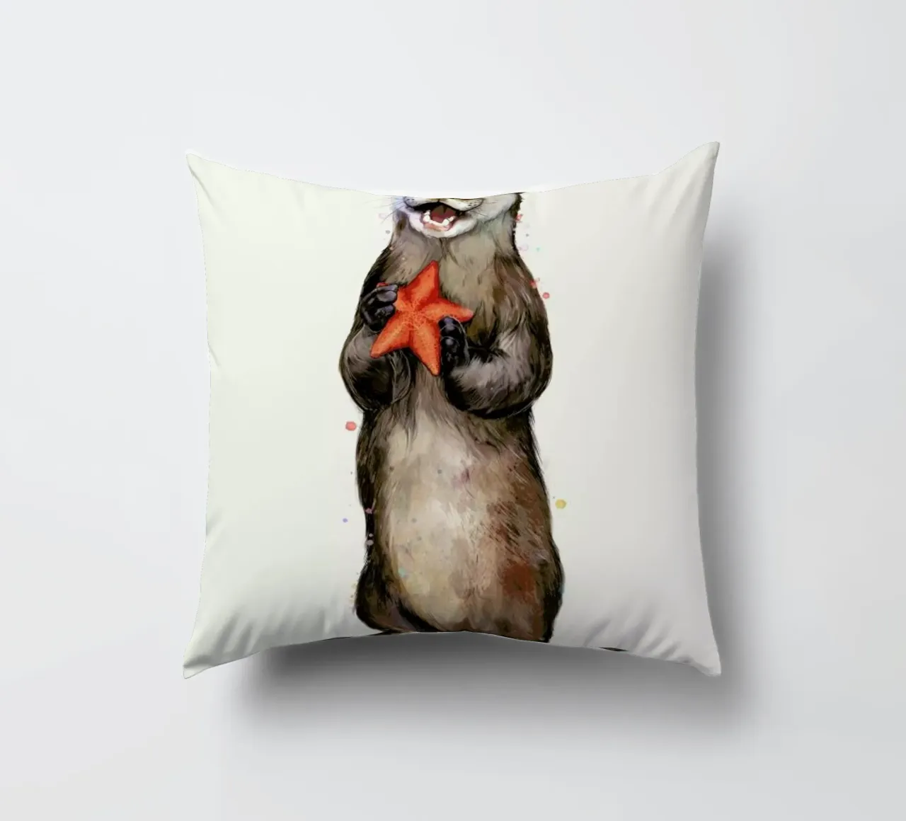 Otterly Delighted Otter cuscino da Laura Graves