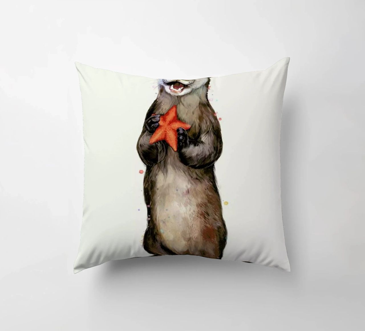 Otterly Delighted Otter cuscino da Laura Graves