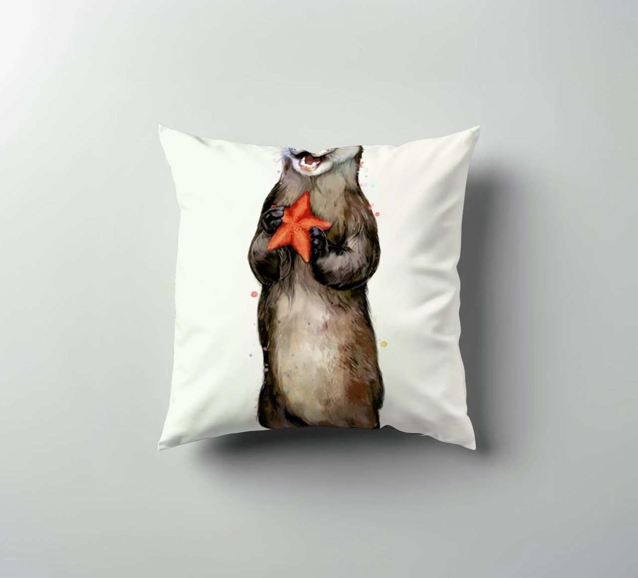 Otterly Delighted Otter cuscino da Laura Graves