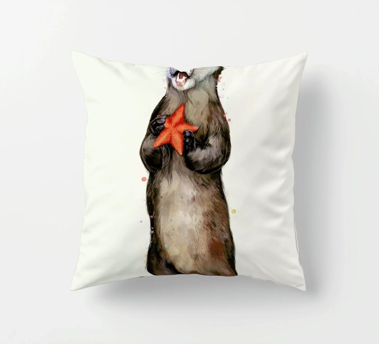 Otterly Delighted Otter cuscino da Laura Graves