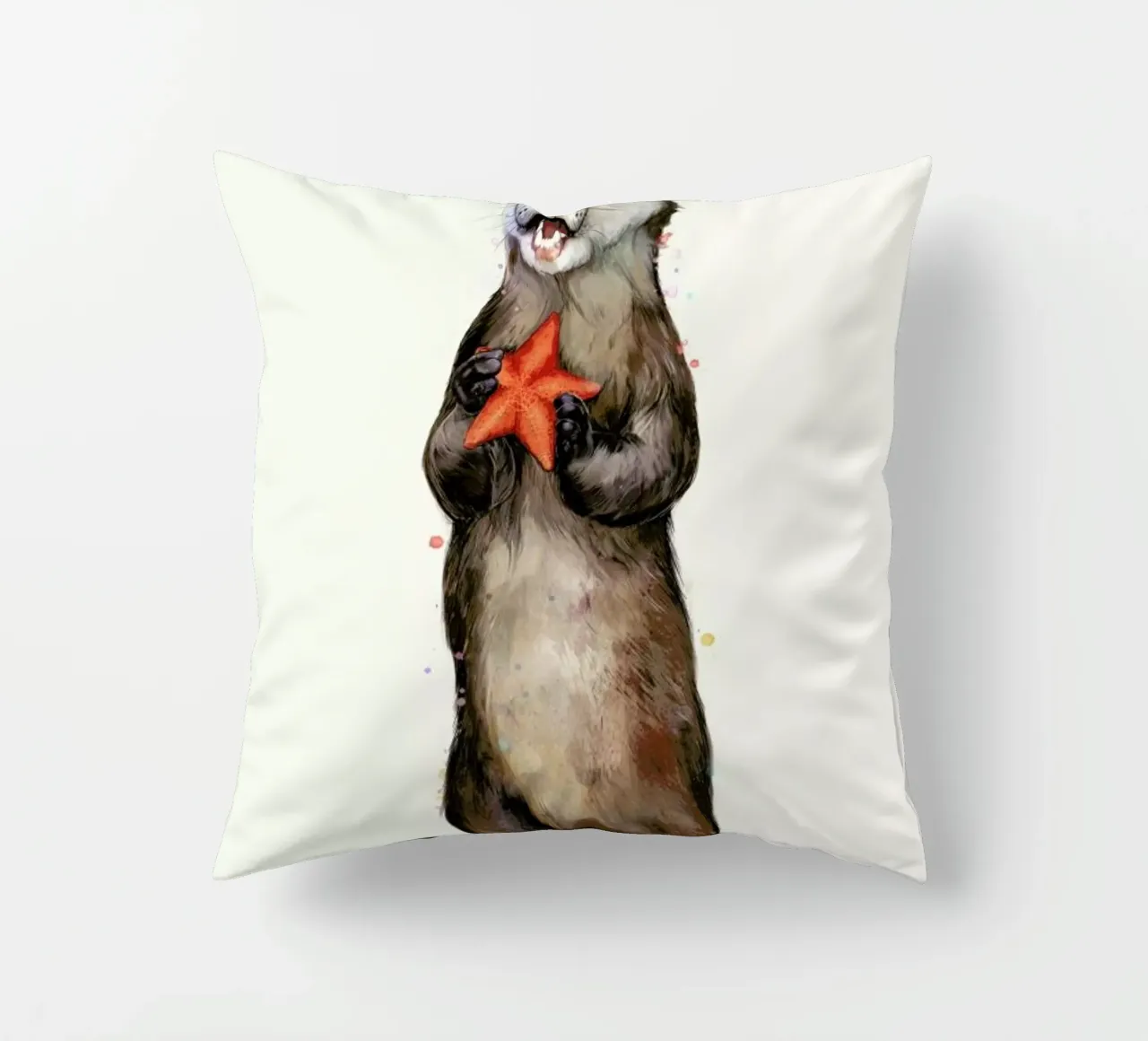 Otterly Delighted Otter cuscino da Laura Graves