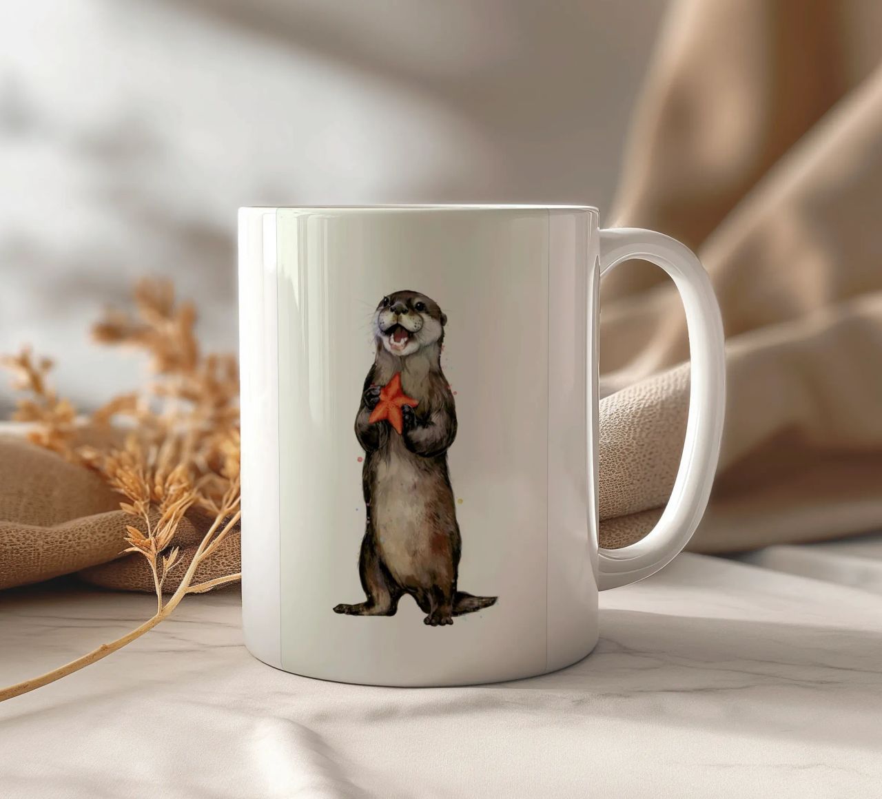 Otterly Delighted Otter tazza in ceramica da Laura Graves