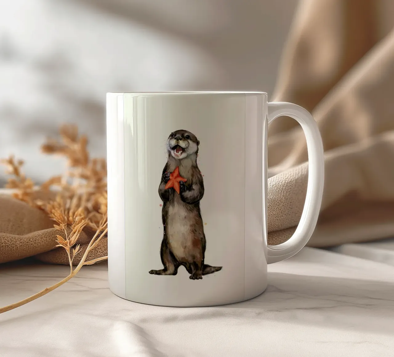 Otterly Delighted Otter tazza in ceramica da Laura Graves