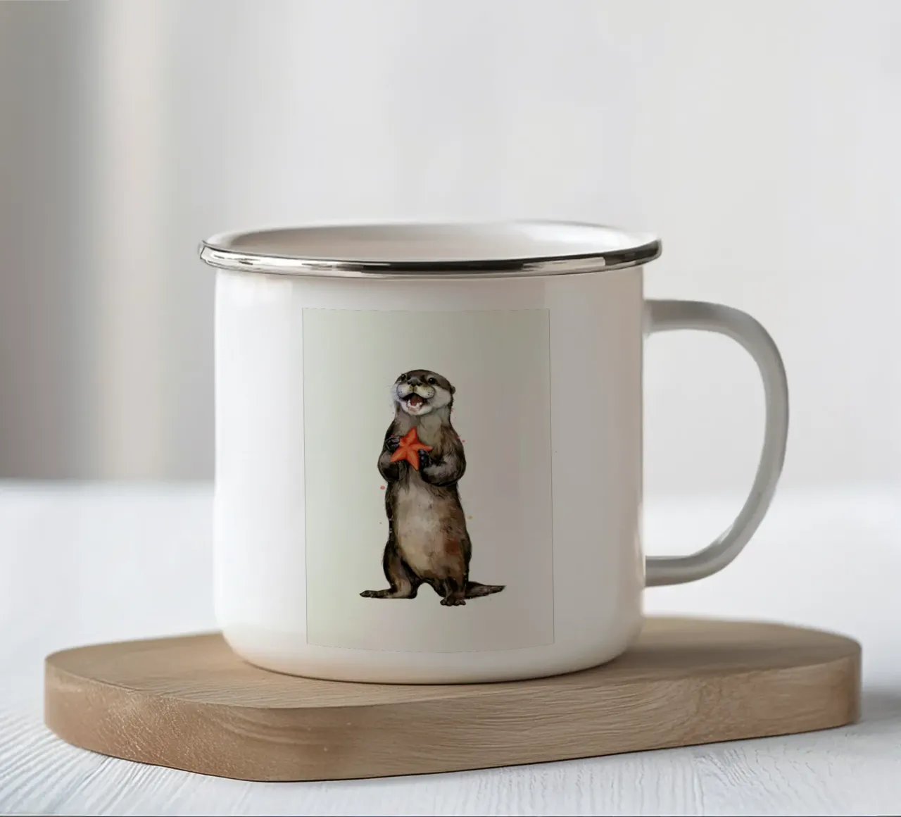 Otterly Delighted Otter emaille mok van Laura Graves