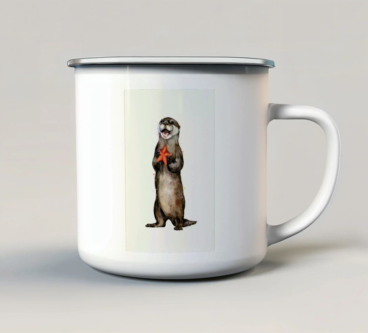 Otterly Delighted Otter tazza in smalto da Laura Graves
