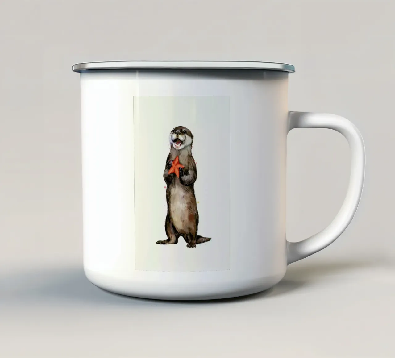 Otterly Delighted Otter emaille mok van Laura Graves