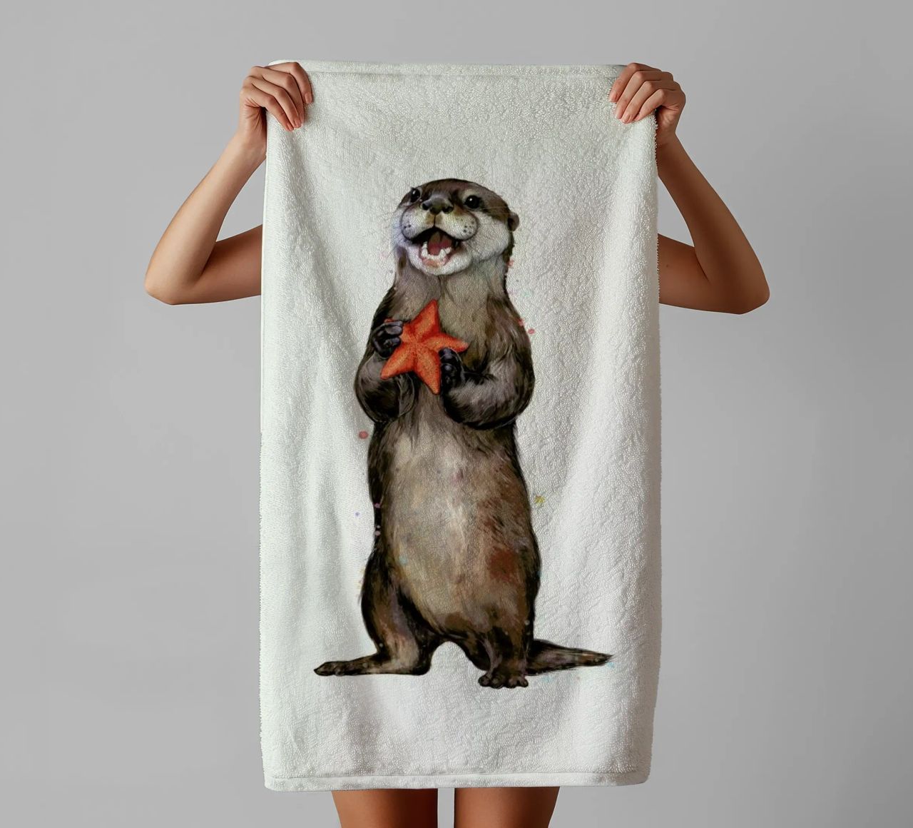 Otterly Delighted Otter asciugamano da bagno da Laura Graves