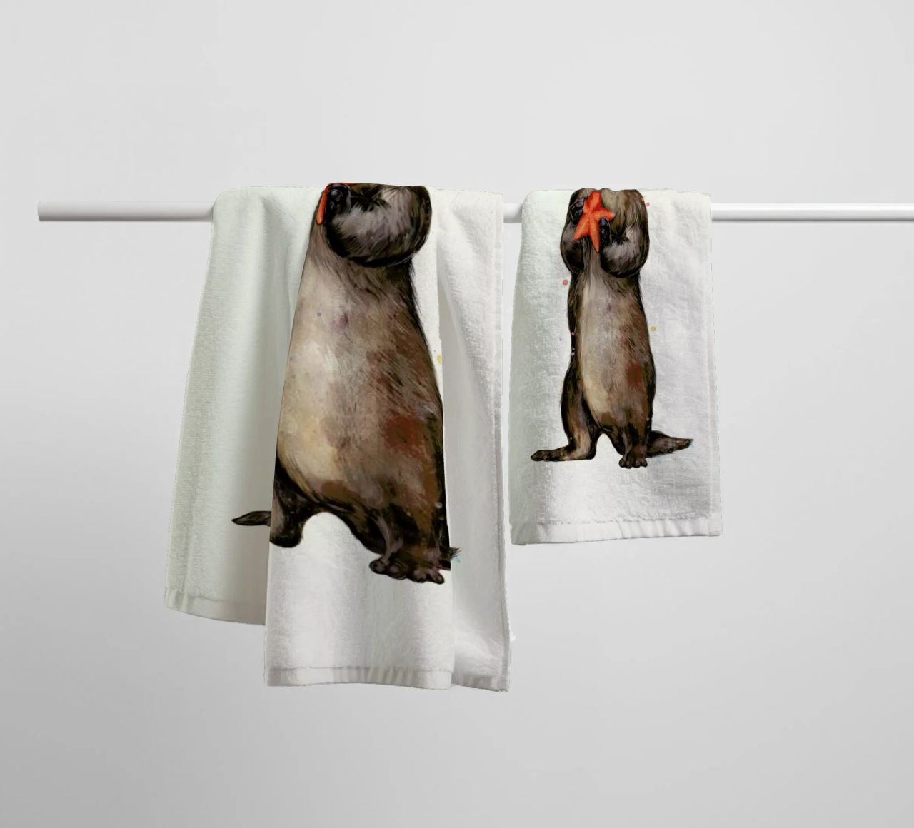 Otterly Delighted Otter asciugamano da bagno da Laura Graves