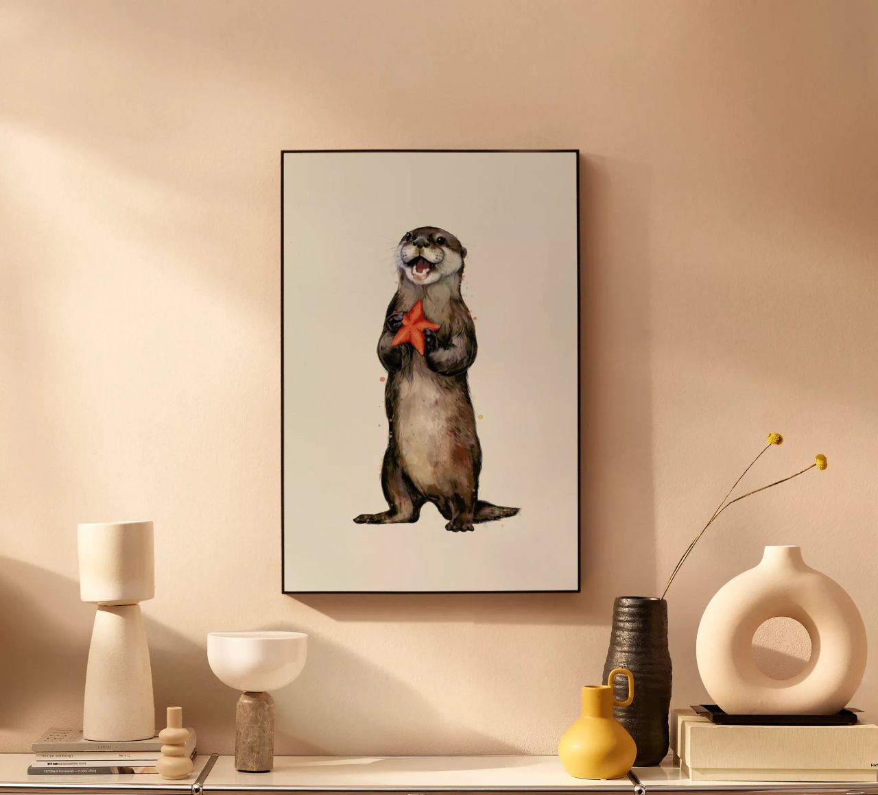 Otterly Delighted Otter alluminio dibond da Laura Graves