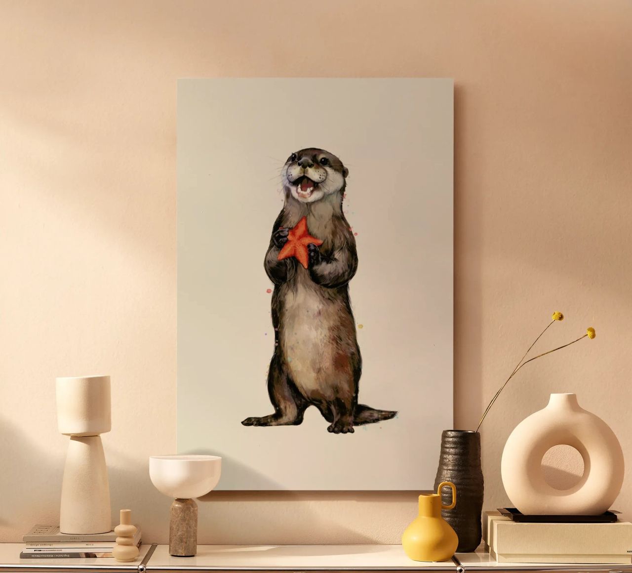 Otterly Delighted Otter alluminio dibond da Laura Graves