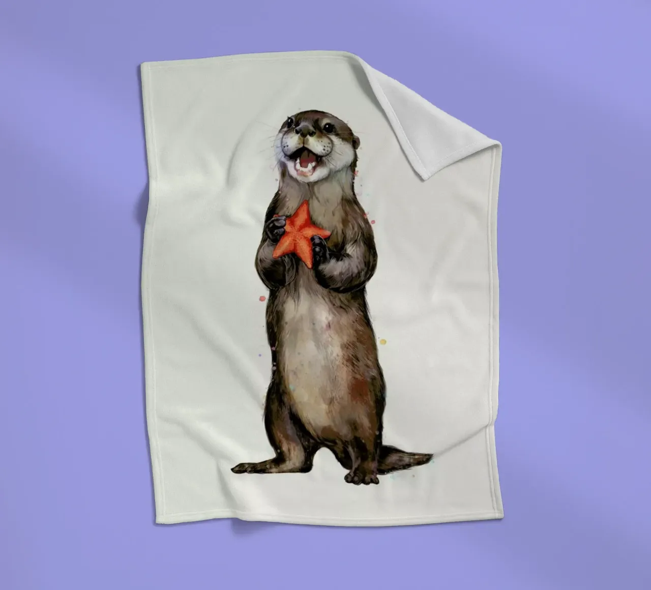 Otterly Delighted Otter Fleecedecke von Laura Graves