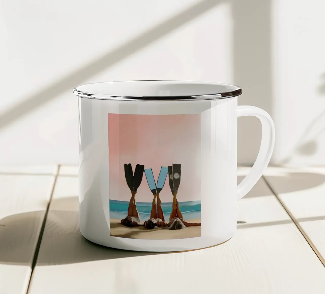 Beatitudine sulla spiaggia tazza in smalto da Verse
