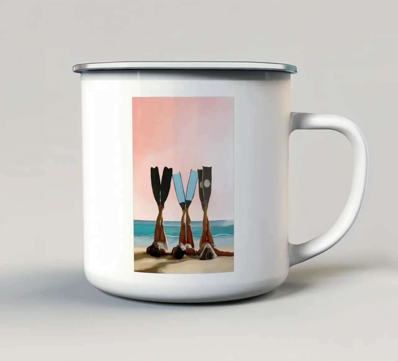 Beatitudine sulla spiaggia tazza in smalto da Verse