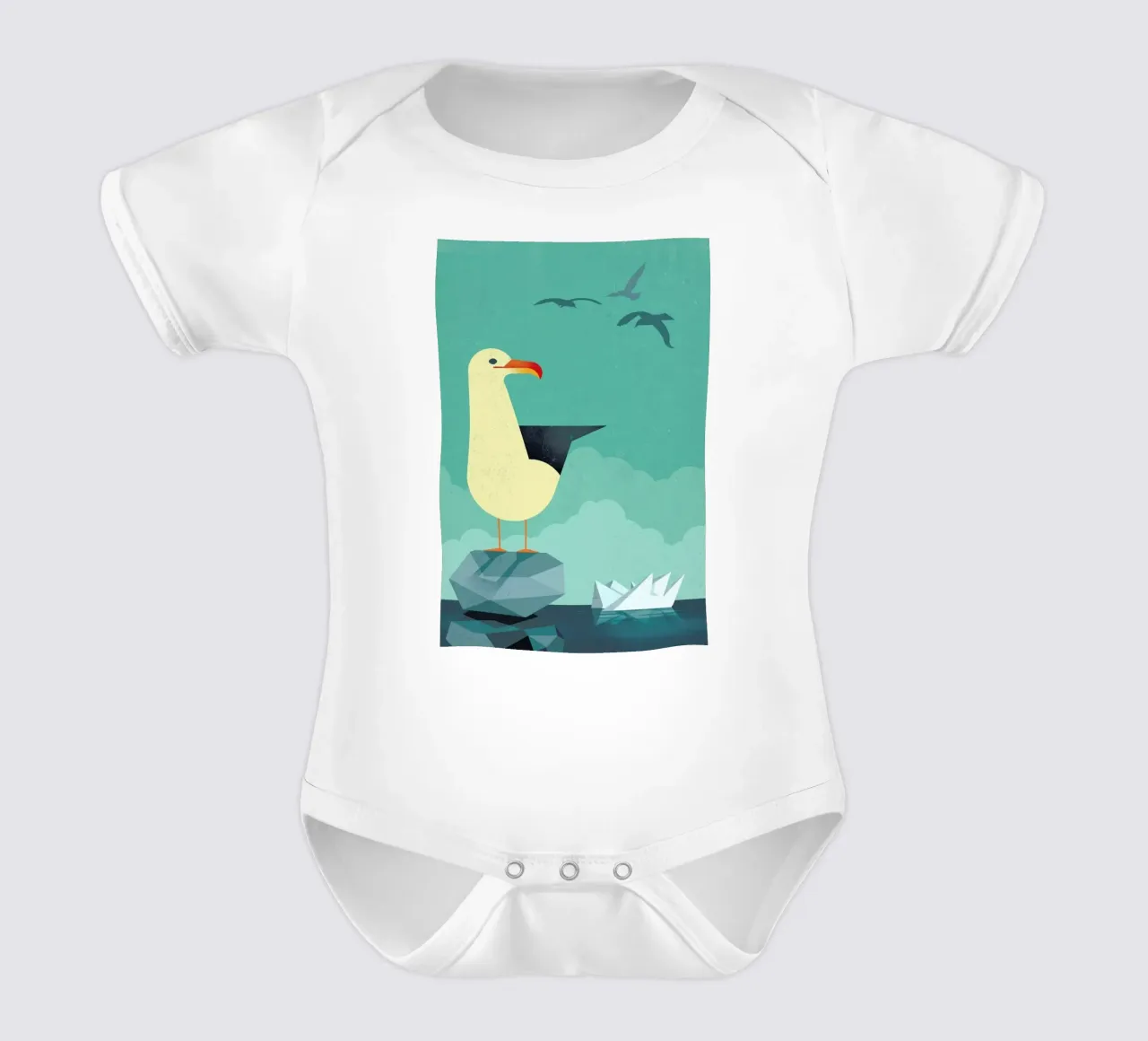 Seagull babyrompertje korte mouwen van Dieter Braun