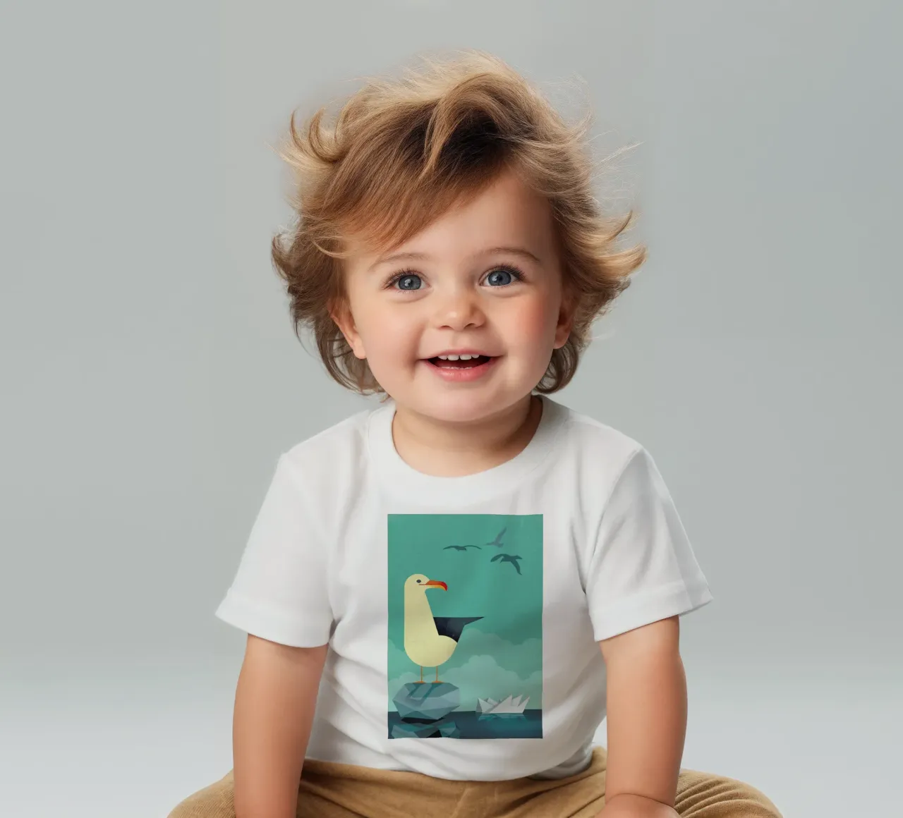 Seagull baby t-shirt by Dieter Braun