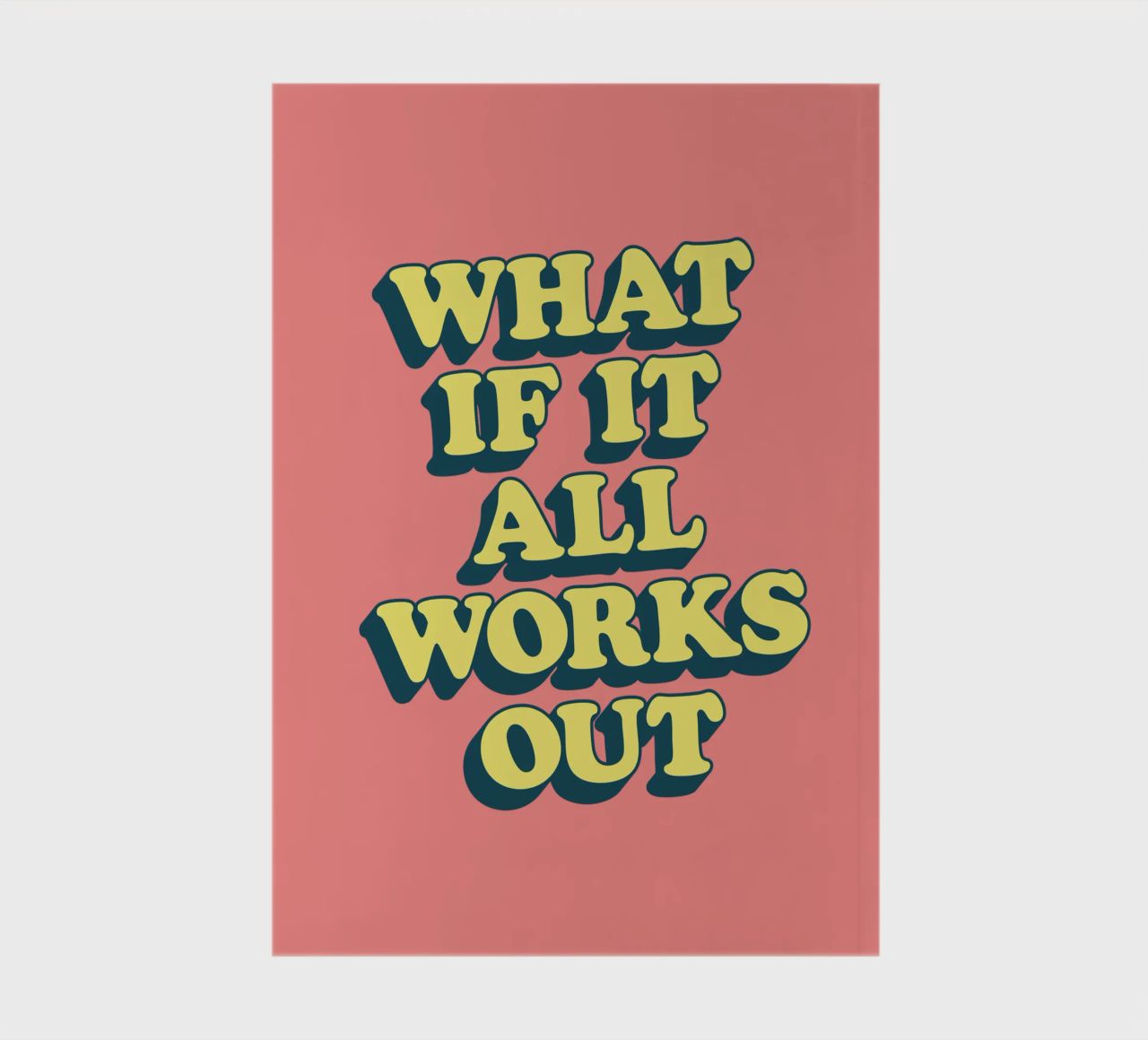 What if it All Works Out Retro Positive Typography Print notebook by THE MOTIVATED TYPE