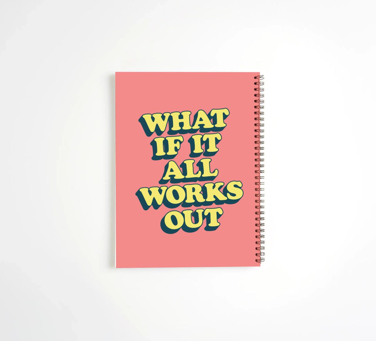 What if it All Works Out Retro Positive Typography Print spiral notebook by THE MOTIVATED TYPE