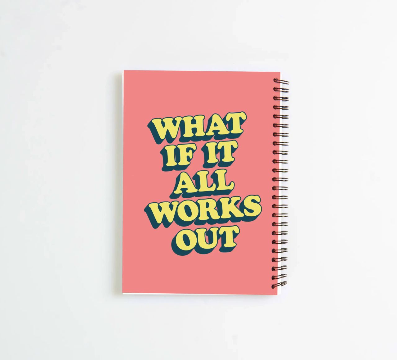 What if it All Works Out Retro Positive Typography Print spiral notebook by THE MOTIVATED TYPE