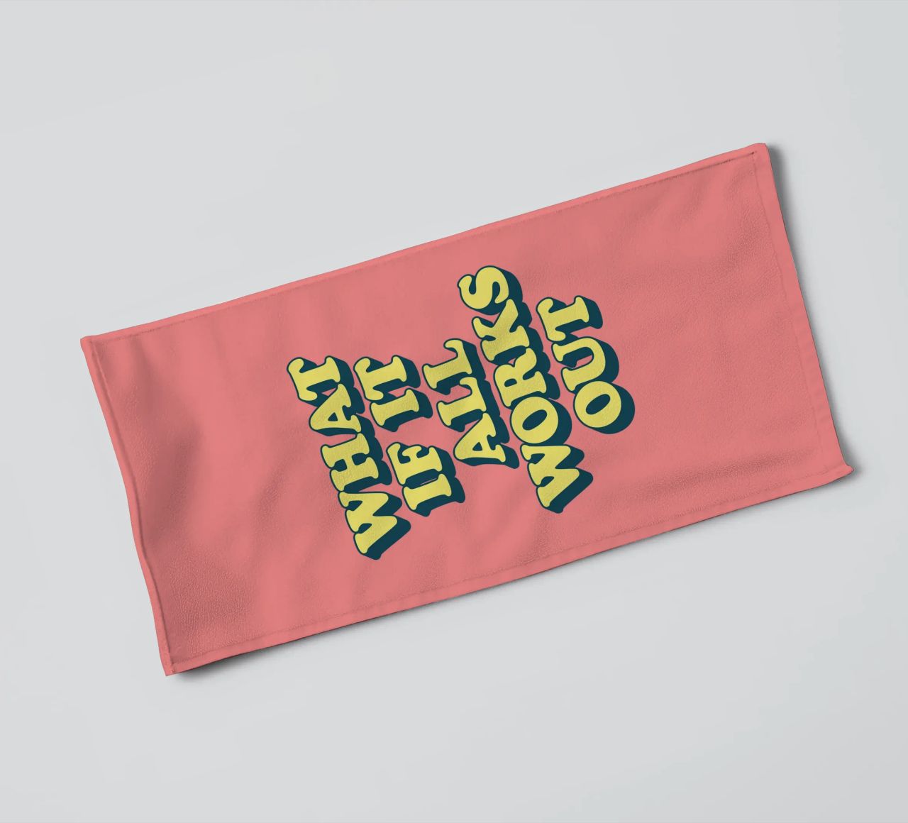 Was, wenn alles gut geht Retro Positive Typografie Druck Handtuch von THE MOTIVATED TYPE