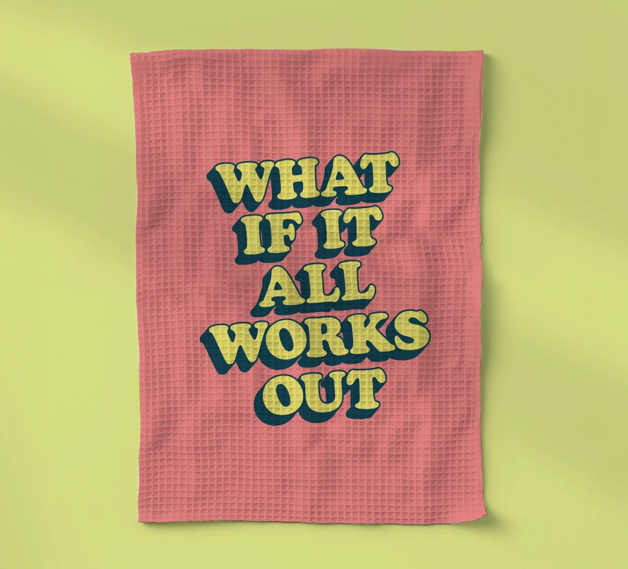Was, wenn alles gut geht Retro Positive Typografie Druck Geschirrtuch von THE MOTIVATED TYPE