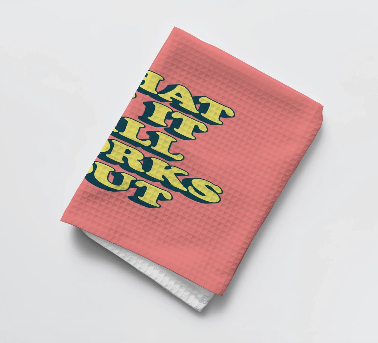 Was, wenn alles gut geht Retro Positive Typografie Druck Geschirrtuch von THE MOTIVATED TYPE