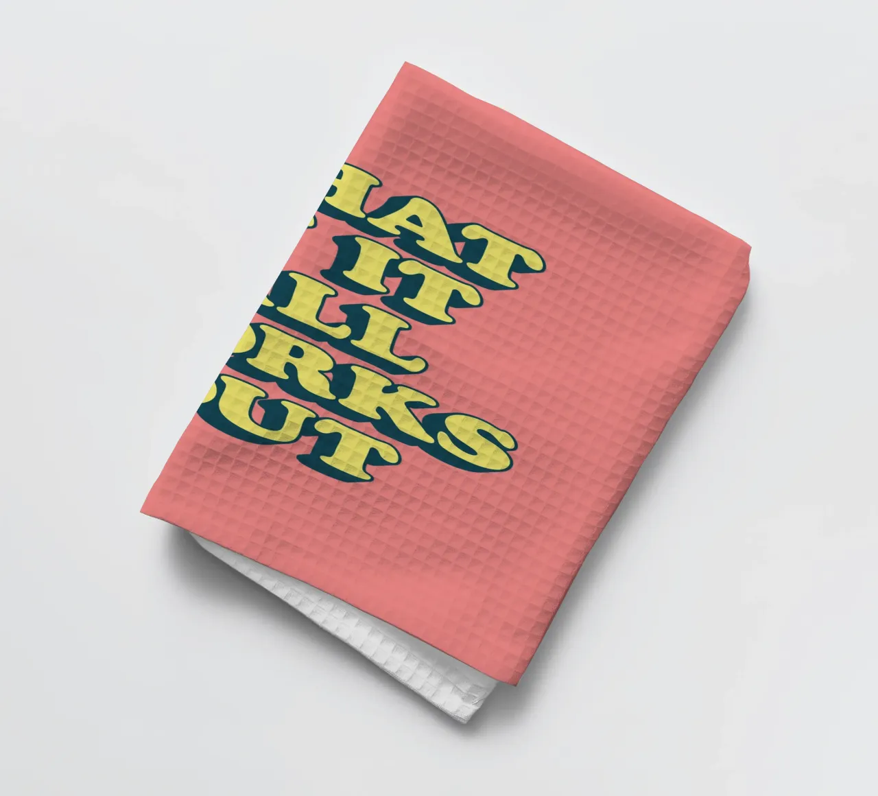 What if it All Works Out Retro Positive Typography Print tea towel by THE MOTIVATED TYPE