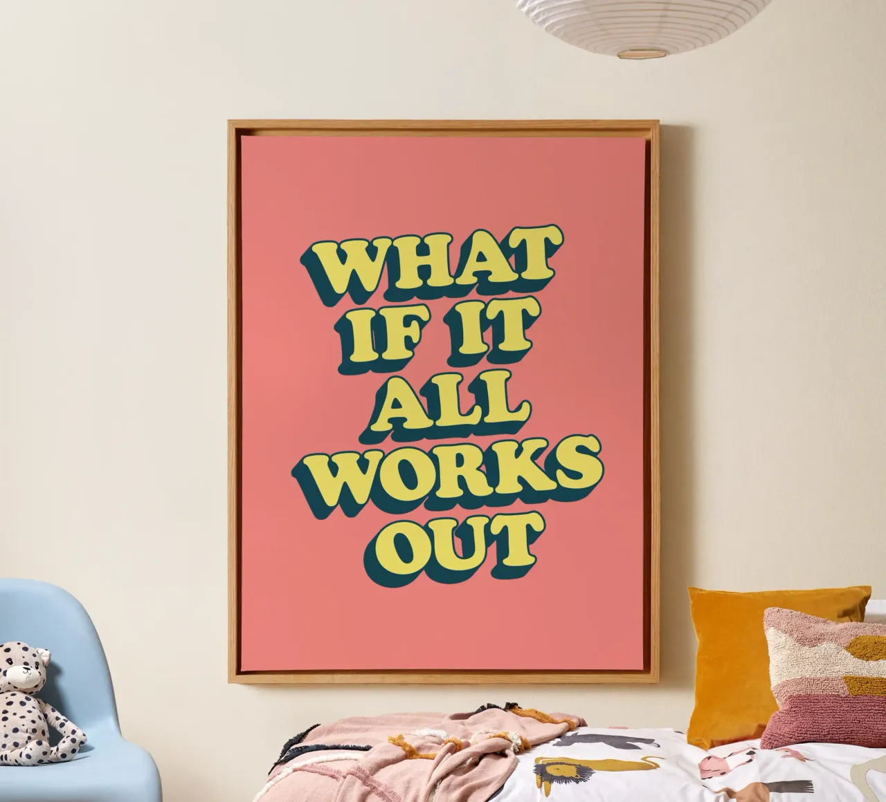 What if it All Works Out Retro Positive Typography Print canvas by THE MOTIVATED TYPE