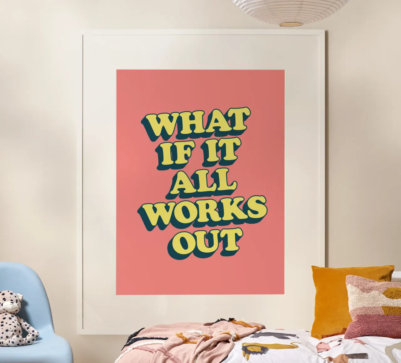 What if it All Works Out Retro Positive Typography Print hahnemühle by THE MOTIVATED TYPE